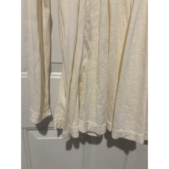 True Craft Blouse Women's‎ Beige Medium Long Sleeve Ribbed Boho Cream Artsy - Picture 2 of 7